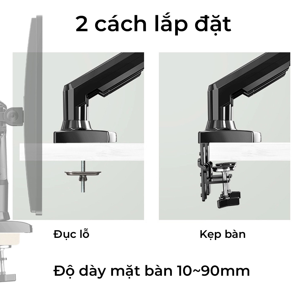 Giá Treo 2 Màn Hình Máy Tính NB-F185A (22"- 27") Hàng Nhập Khẩu