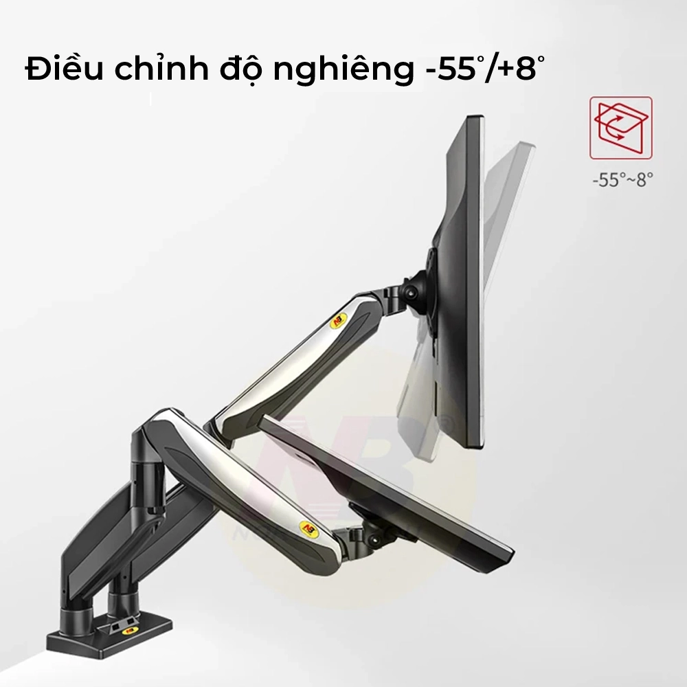 Giá Treo 2 Màn Hình Máy Tính NB-F185A (22"- 27") Hàng Nhập Khẩu