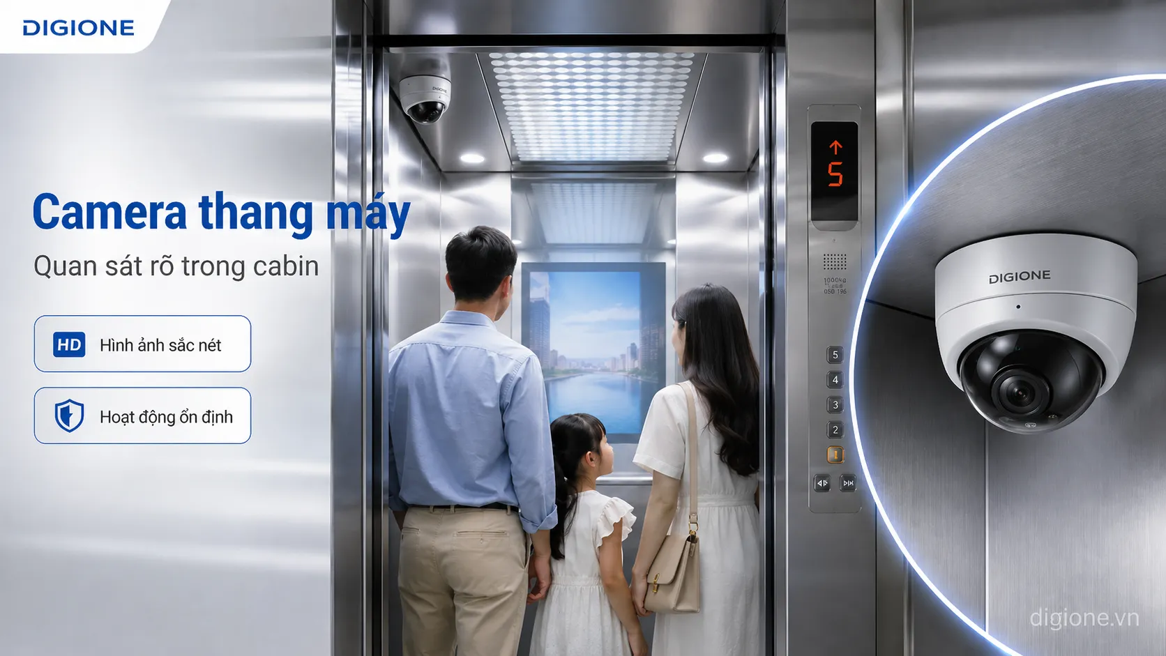 hệ thống camera thang m&aacute;y DigiOne ch&iacute;nh h&atilde;ng cho chung cư văn ph&ograve;ng