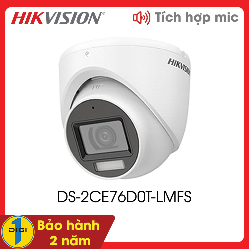 Camera Analog Hikvision DS-2CE76D0T-LMFS 2MP - Có mic