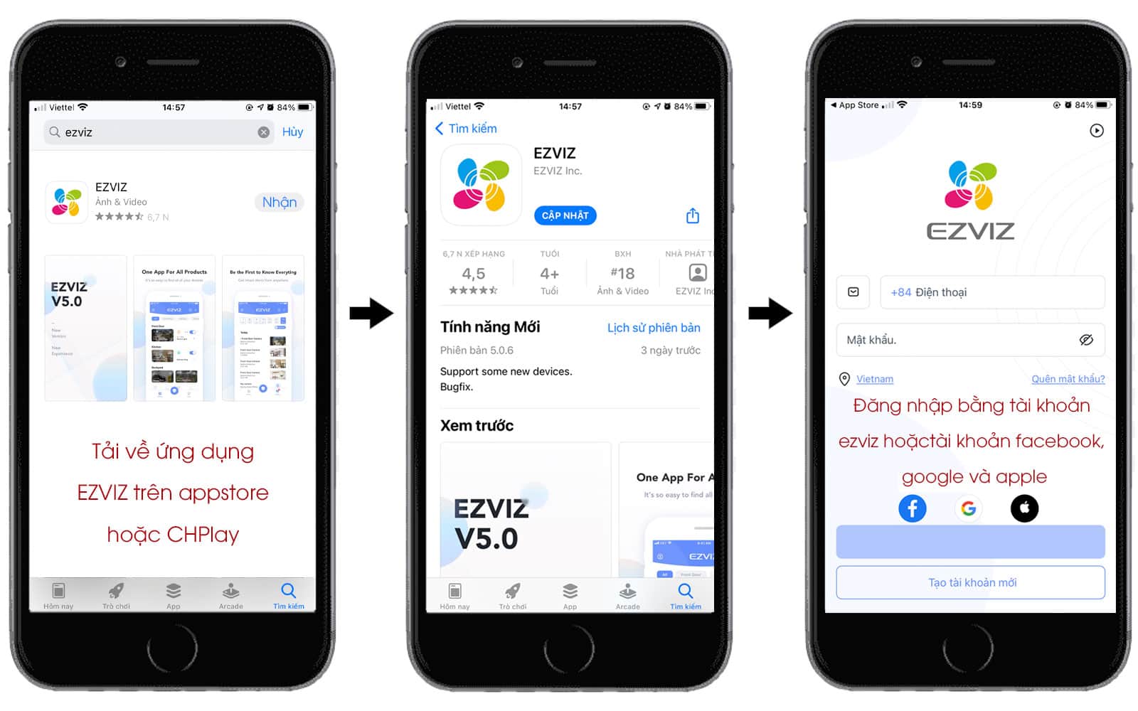 Hướng dẫn cài đặt app Ezviz