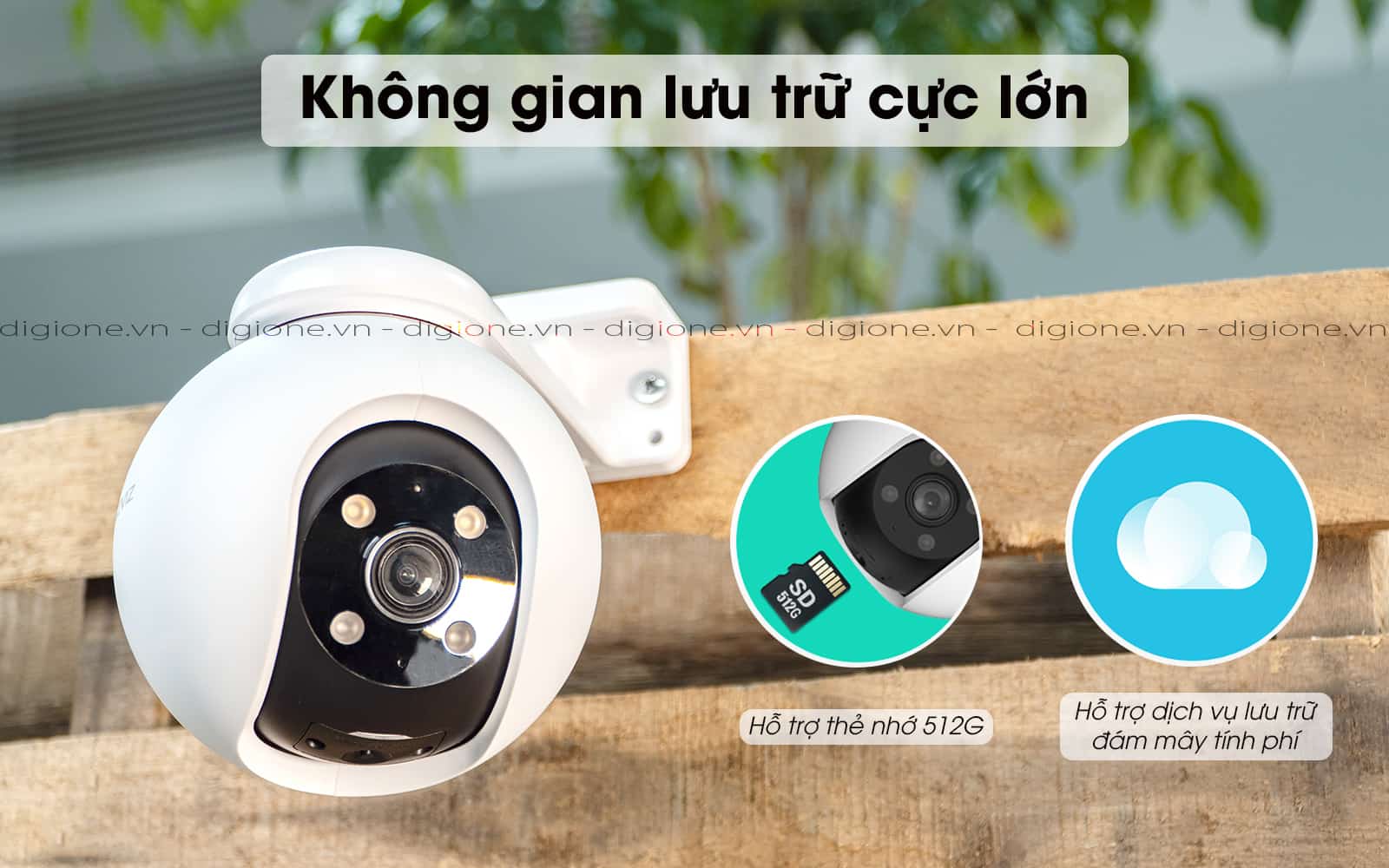 Camera Ezviz H8 Pro 2K - Full Color lưu trữ thẻ nhớ