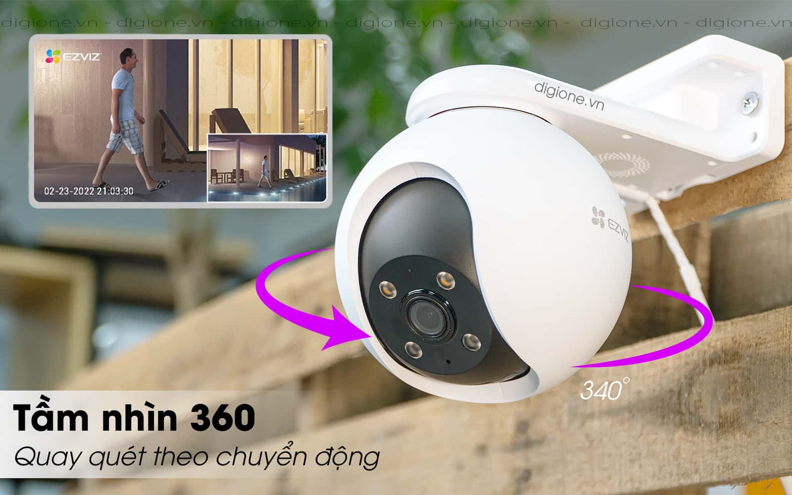 Ezviz H8 Pro 3mp xoay 360 độ