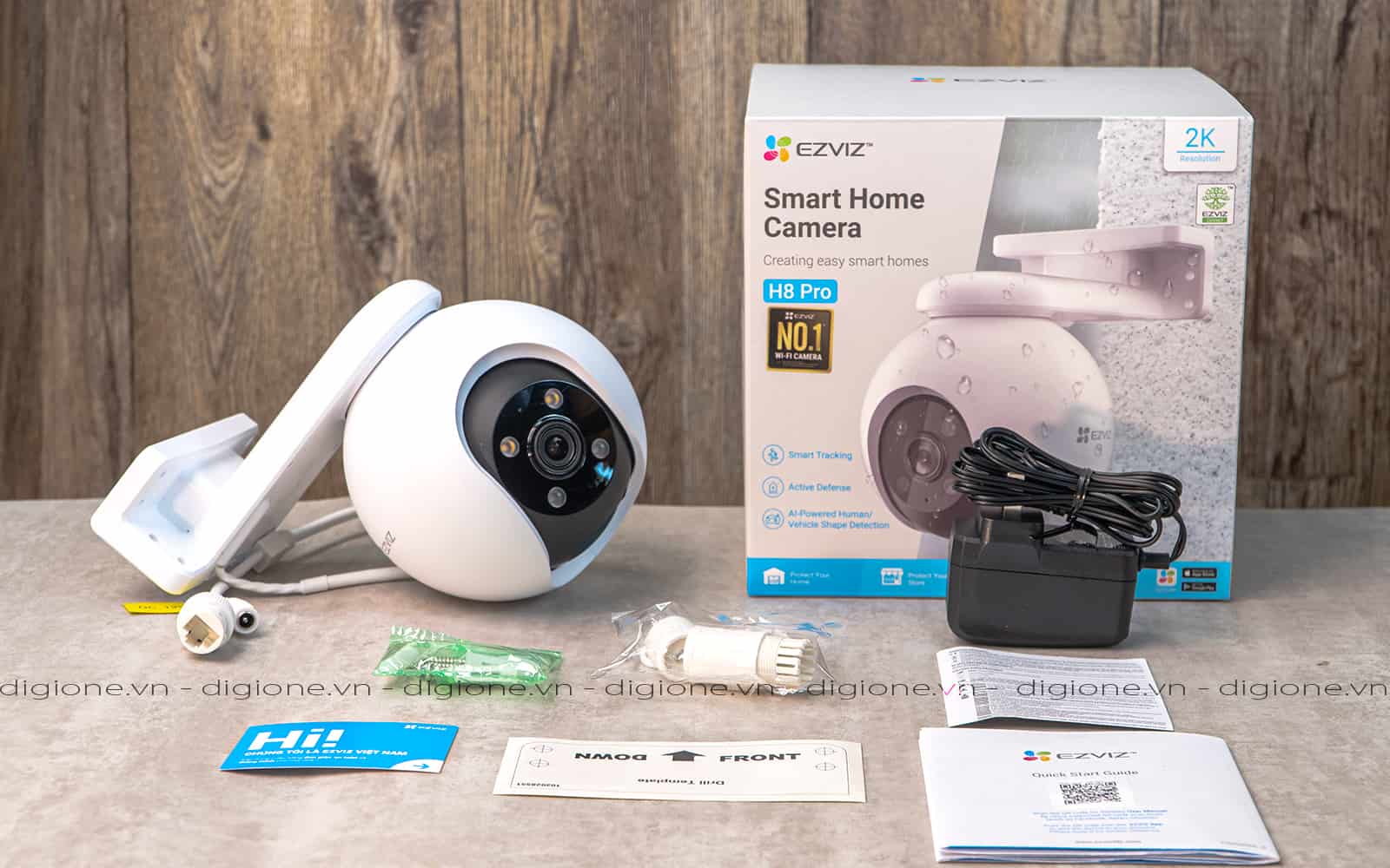 Trọn bộ camera H8 Pro 2K ngoài trời có màu