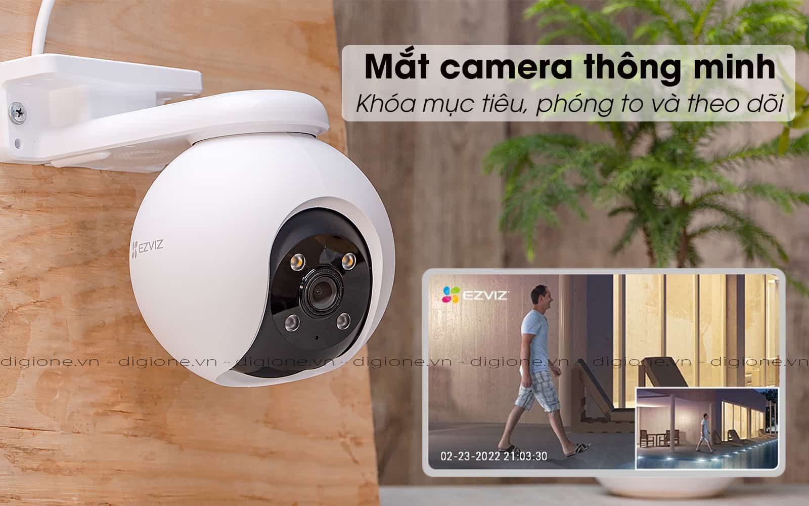 Camera Ezviz H8 Pro 3K camera khóa mục tiêu, phóng to và theo dõi