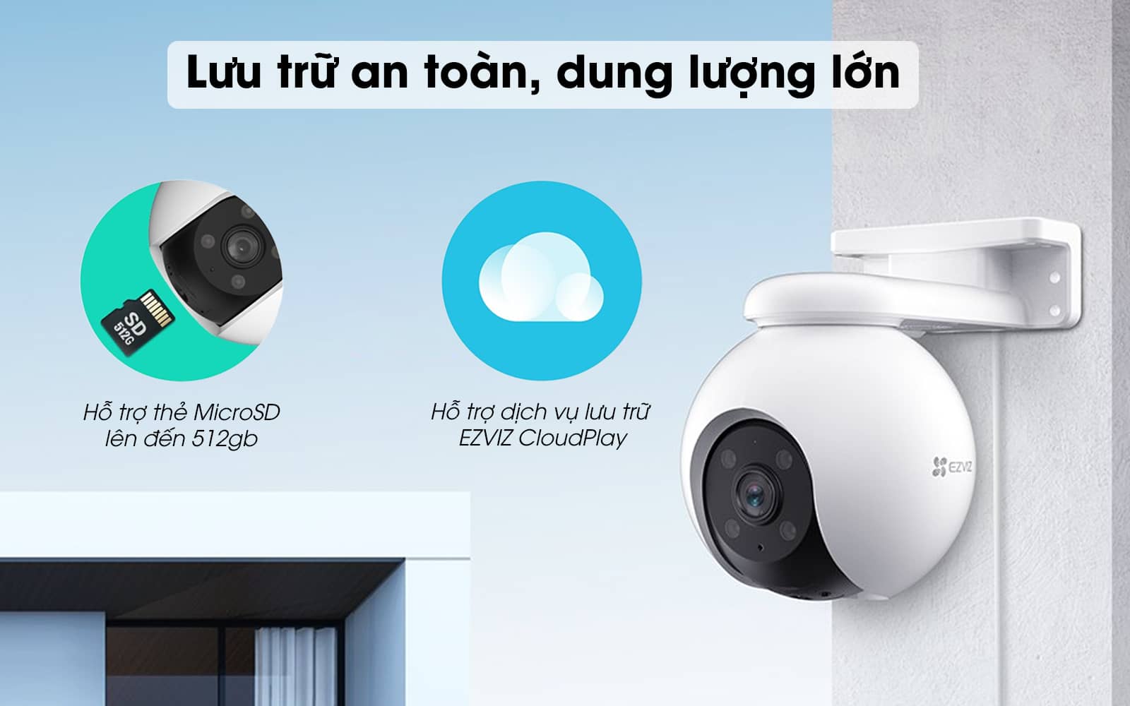 Camera Ezviz H8 Pro 3K lưu trữ