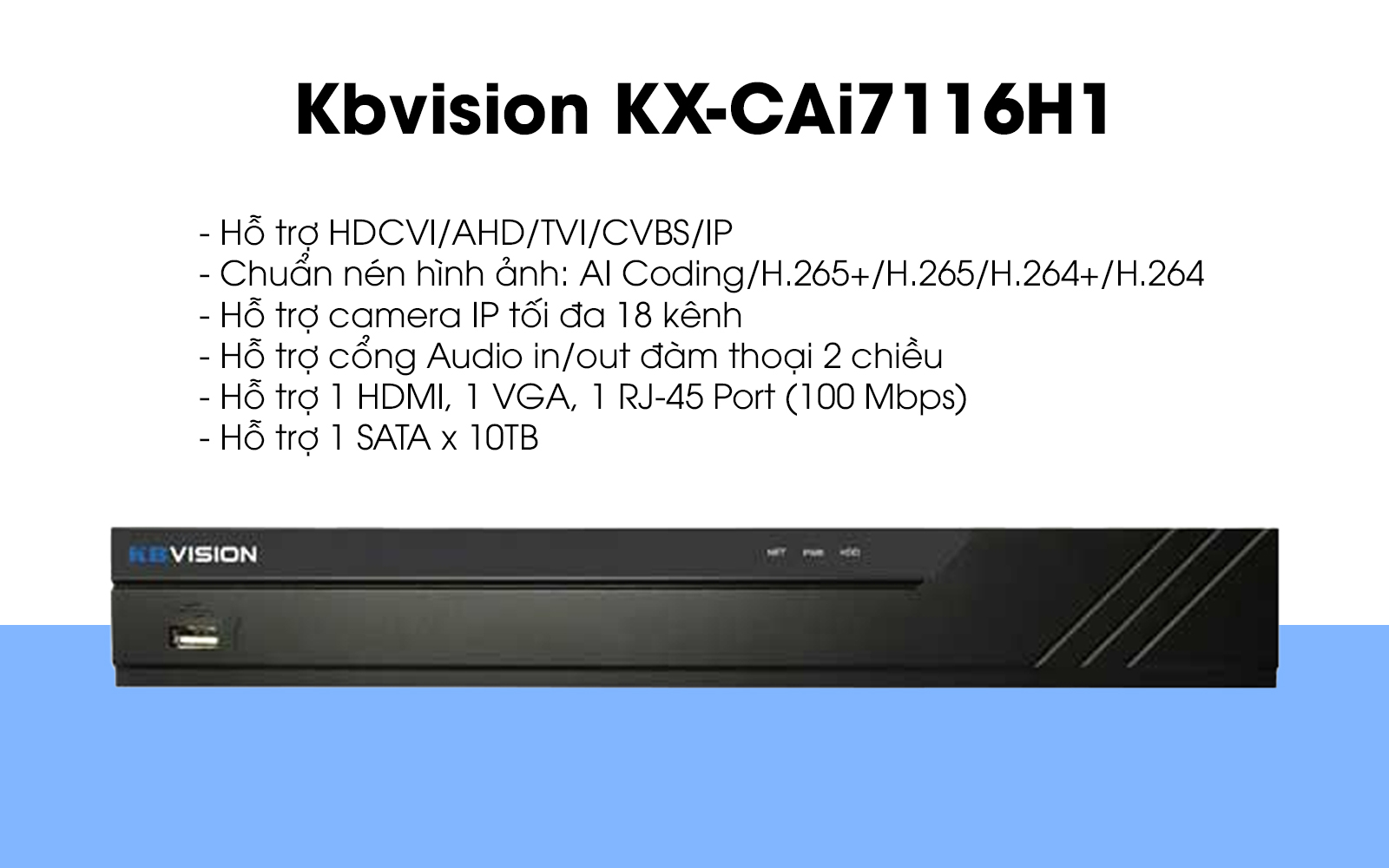 Đầu ghi hình Kbvision KX-CAi7116H1 (16 kênh)