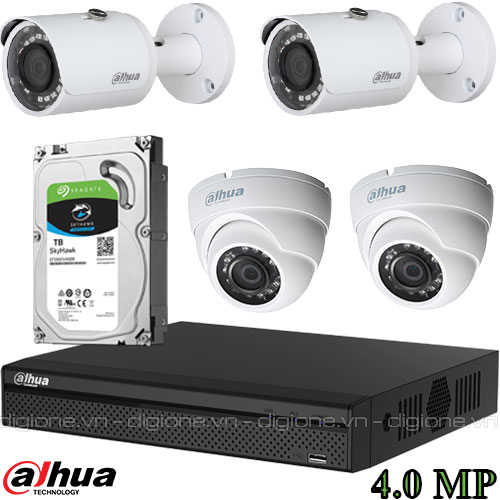 Lắp đặt trọn bộ 4 camera giám sát 4.0MP Dahua