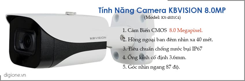 Lắp đặt trọn bộ 6 camera giám sát 8.0MP(4K) KBvision (Nghe được âm thanh)