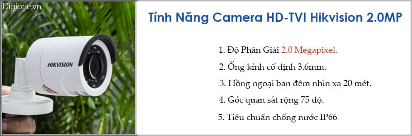 Lắp đặt trọn bộ 7 camera giám sát 2.0MP Hikvision