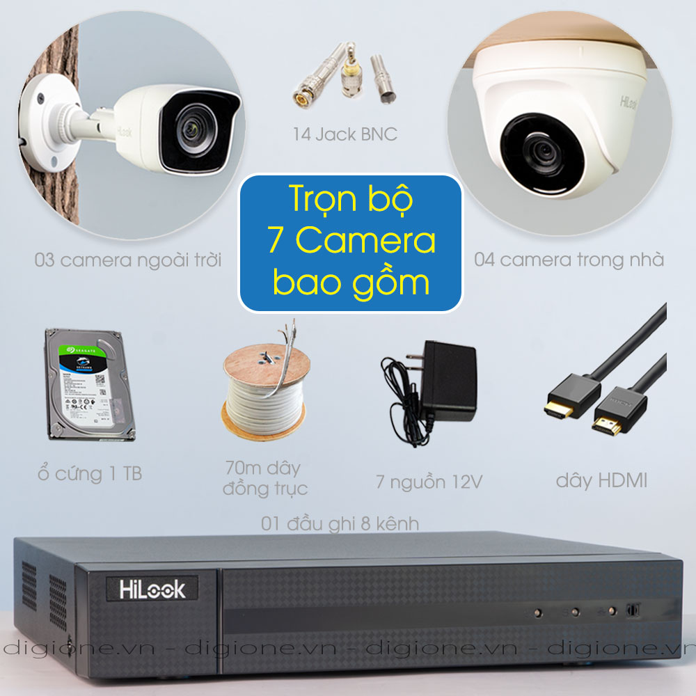 Bộ 7 Mắt Camera HILOOK 2.0mp