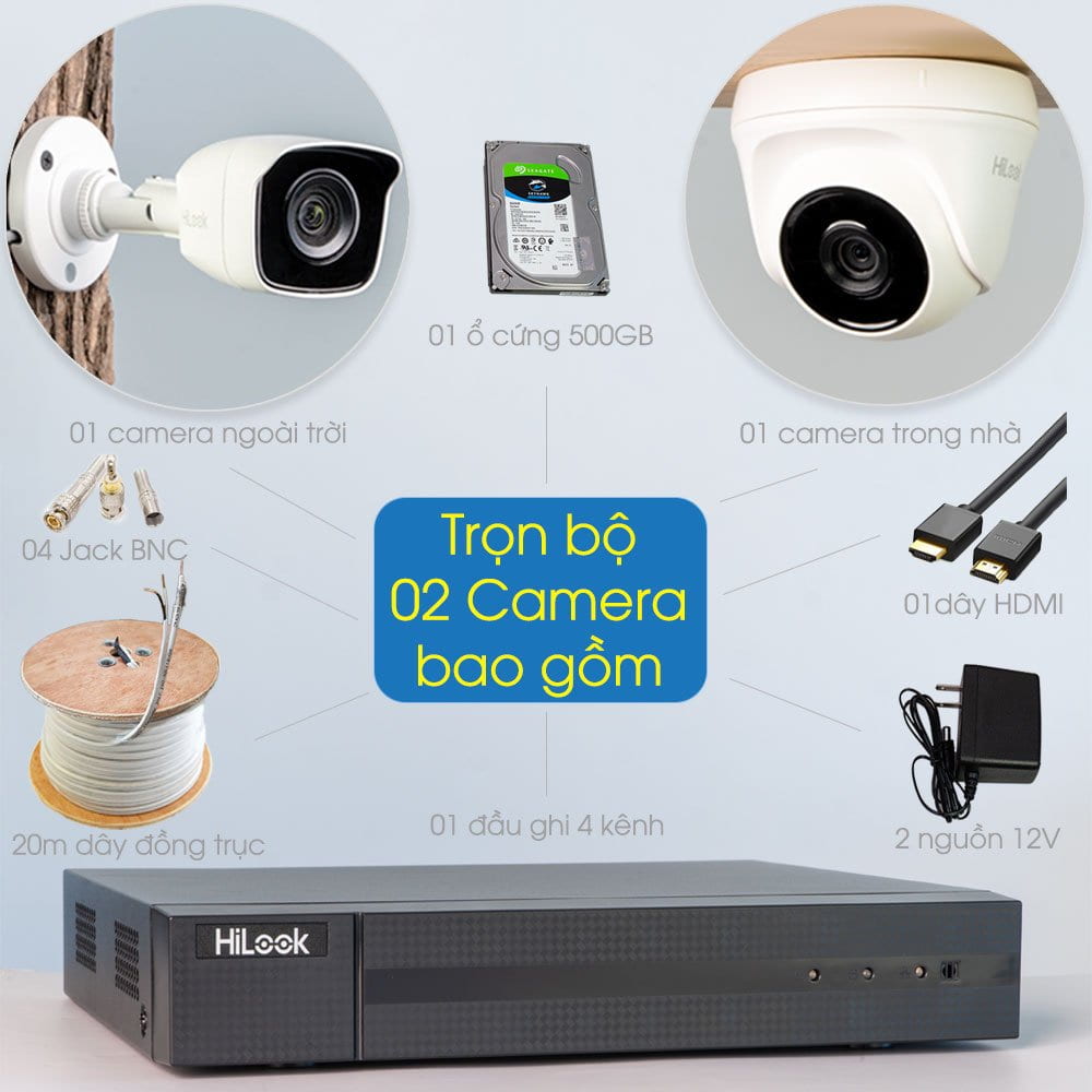 Bộ 10 Mắt Camera HILOOK 2.0mp