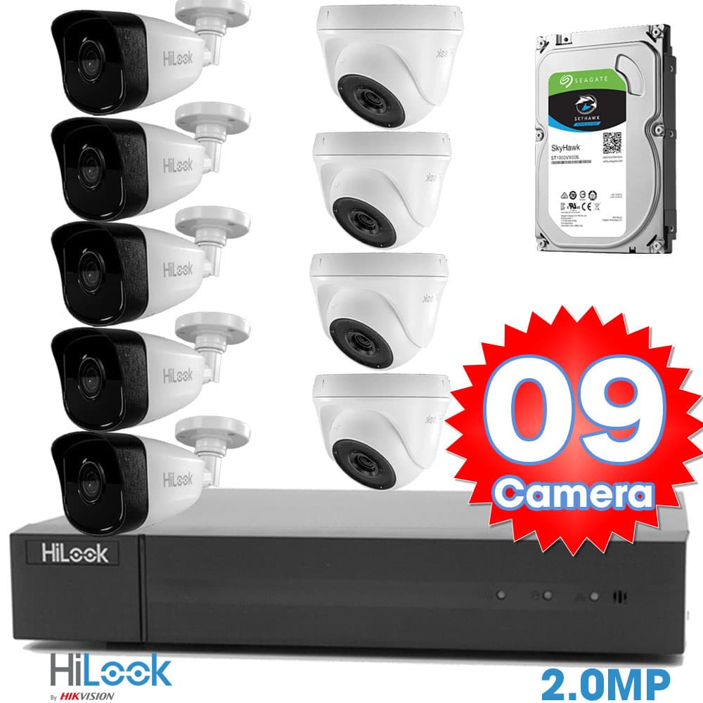 Bộ 9 Mắt Camera HILOOK 2.0mp
