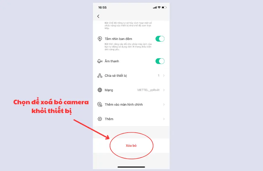 xoá thiết bị khỏi tài khoản