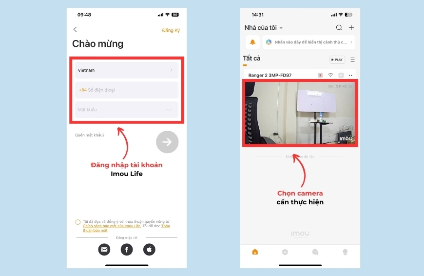 Cách tắt đèn camera Imou