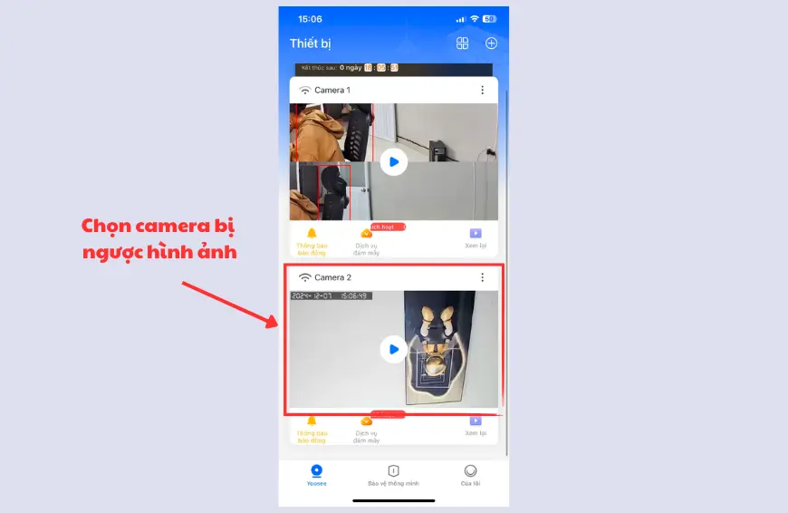 cách chỉnh camera yoosee bị ngược hình ảnh