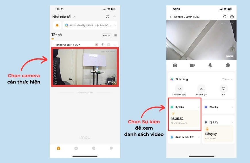 Cách xóa video trên Imou Life
