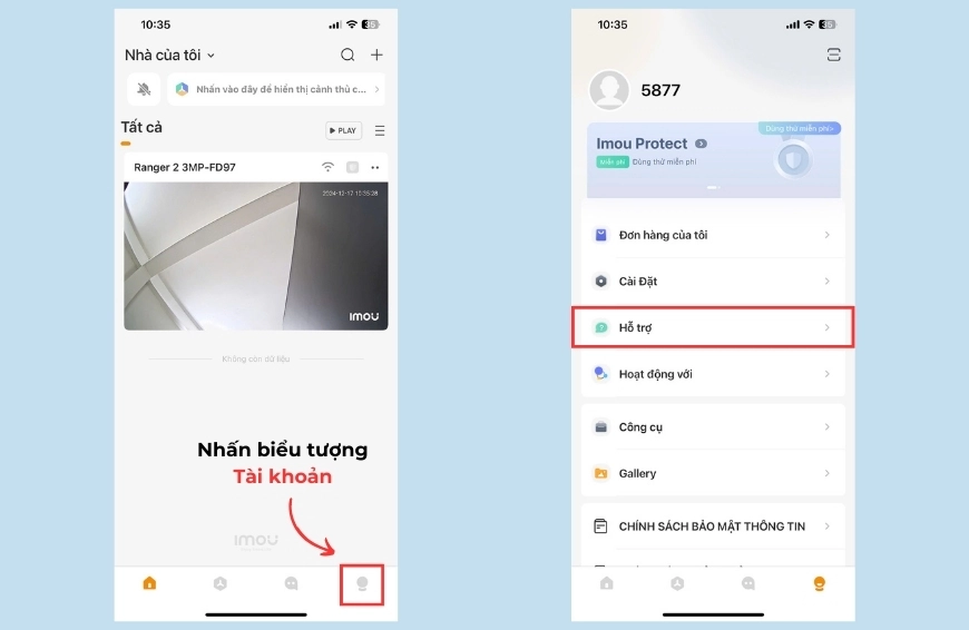 Hướng dẫn xóa tài khoản bị gán vào camera Imou