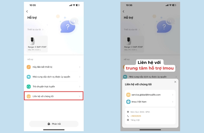 Hướng dẫn xóa tài khoản bị gán vào camera Imou