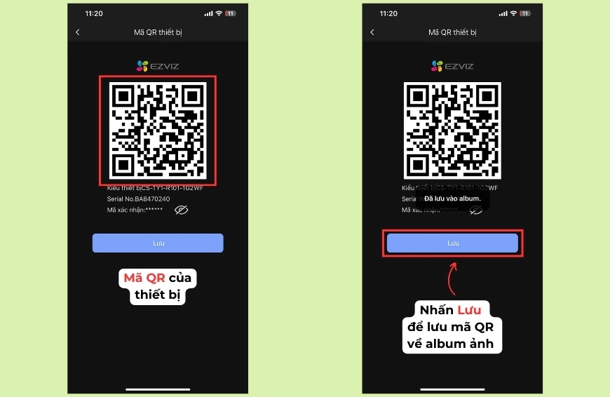 Cách lấy lại mã QR camera Ezviz