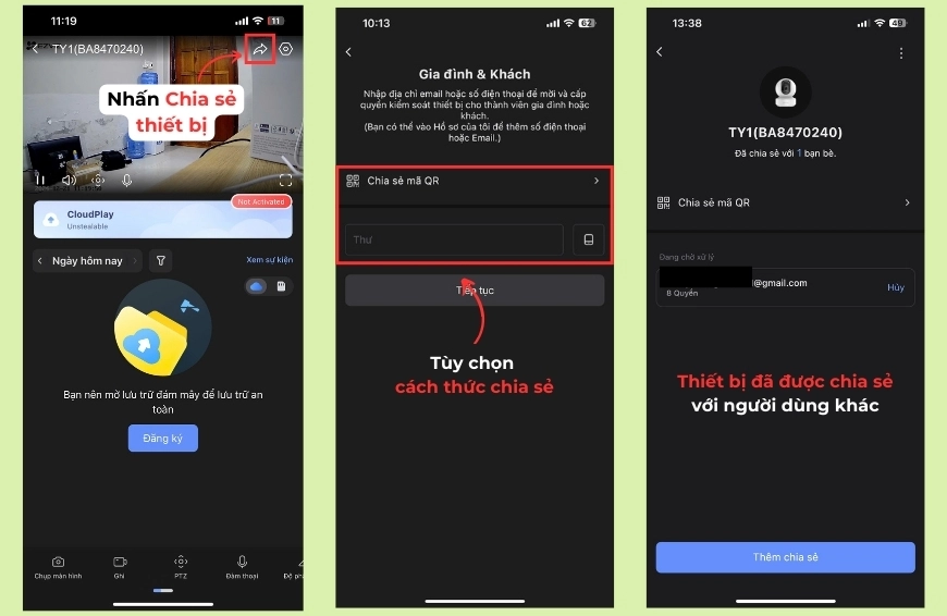 Cách chia sẻ camera Ezviz trên điện thoại