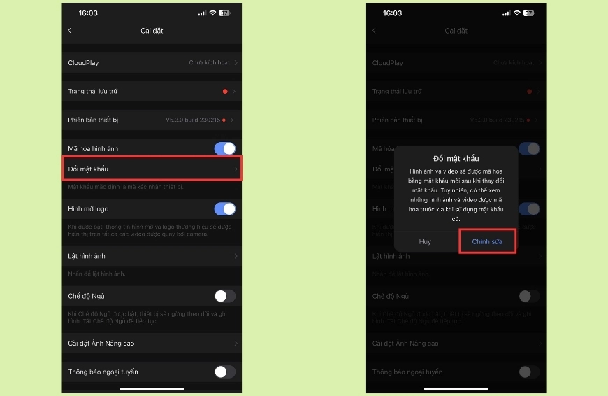 Cách đổi mật khẩu camera Ezviz