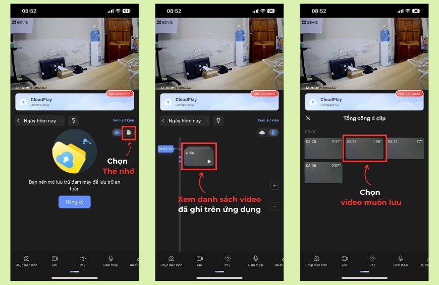 Cách lưu video từ camera Ezviz