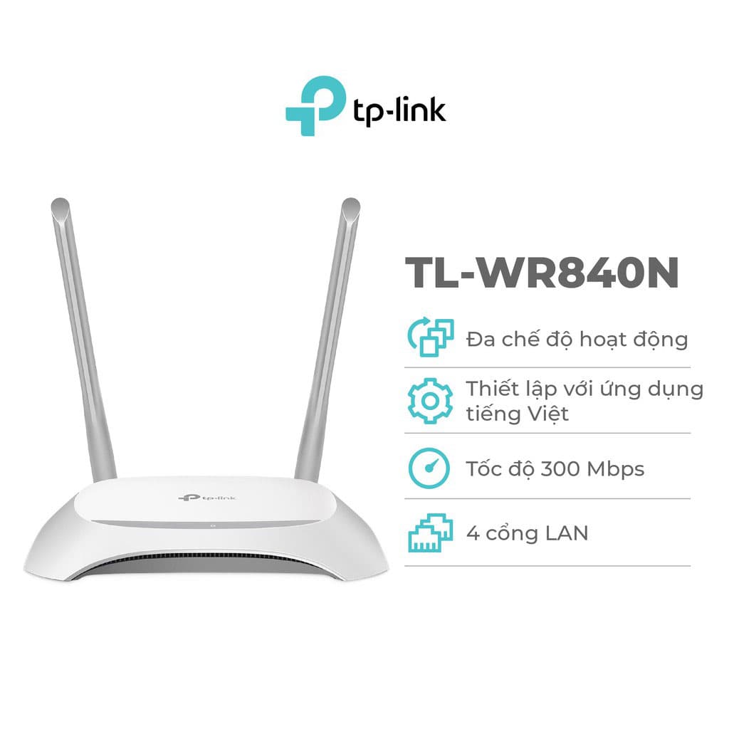 Bộ Phát Wifi TP-Link TL-WR840N Chuẩn N Tốc Độ 300Mbps