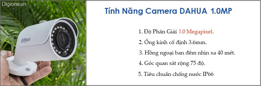 Lắp đặt trọn bộ 7 camera giám sát 1.0MP Dahua