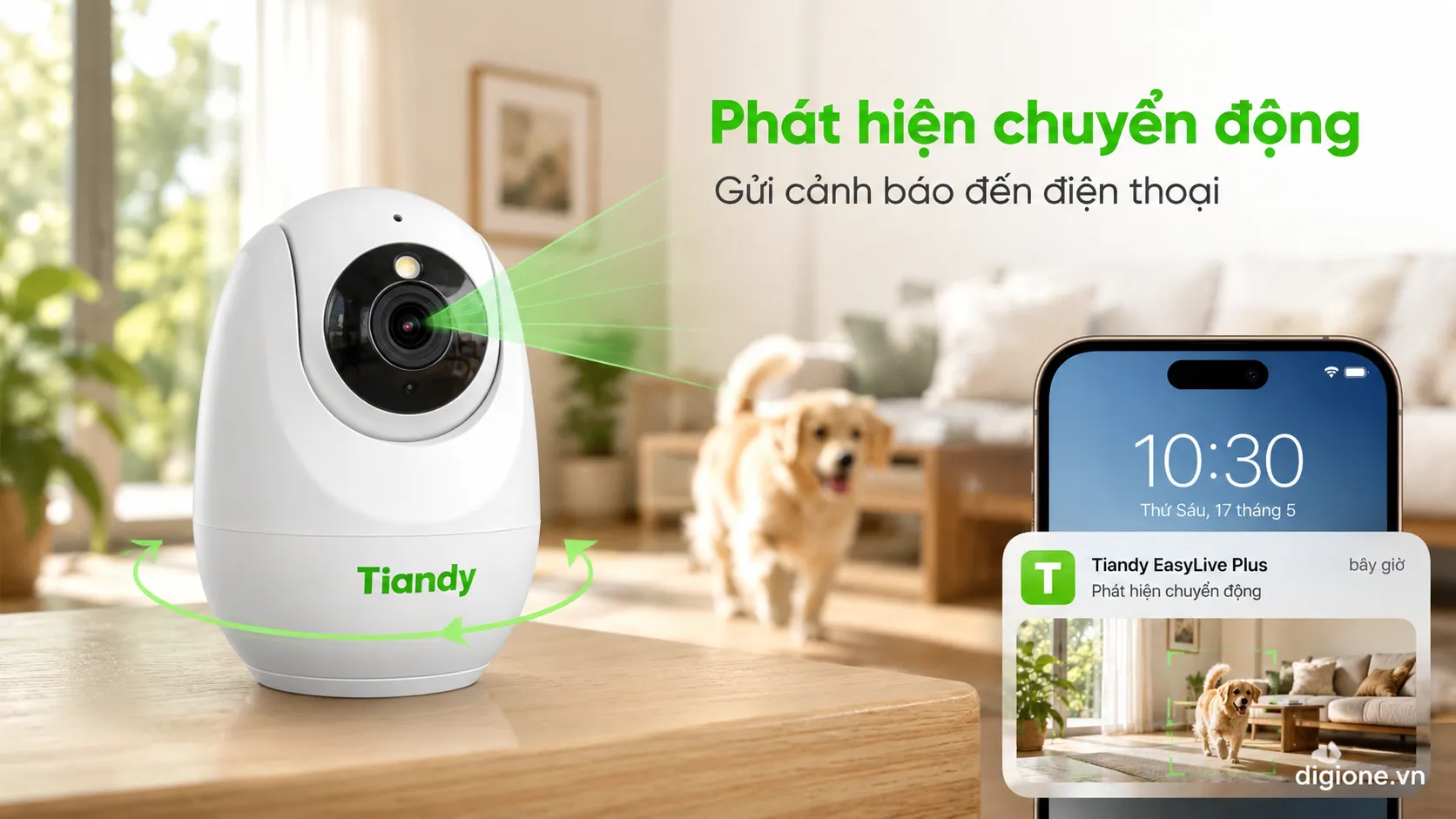 Camera Wifi Tiandy TC-H332N 3MP cảm biến 1 2.8 inch xoay 360 độ ch&iacute;nh h&atilde;ng